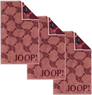 JOOP! Gästetuch Classic Frottierkollektion, 3er Pack - Walkfrottier Rot (Rouge) Cornflower 30x50cm