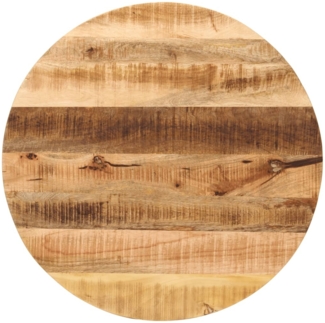 vidaXL Tischplatte Ø 70x2,5 cm Rund Raues Massives Mangoholz 370010