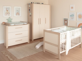 roba Kinderzimmer Set 3-teilig 'Momo' - Griffe aus Massivholz - Cashmere / Tristan Eiche