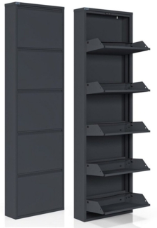 Kaufexpress GmbH Schuhschrank Schuhregal Metall 2–5 Klappen – schmal, montiert, modern Modern, robust & platzsparend – ideal für Flur, Diele oder Garderobe