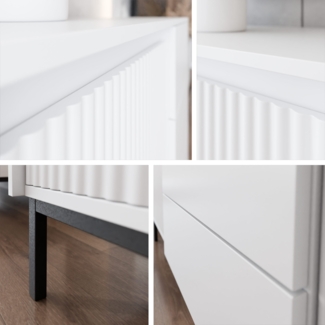 Mirjan24 'Ozmi 1D3SZ' Kommode mit Push-to-Open-Funktion, Holz weiß, 103 x 90 x 50 cm