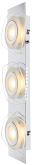 LED Wandleuchte, 3 Flammig, Chrom, Glas, H 46cm