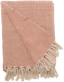 Decke Überwurf Flechten 100% Baumwolle 130x180 cm Skandinavisch Natur-Orange