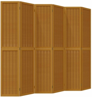 vidaXL 6-tlg. Raumteiler Braun Massivholz Paulownia 358827