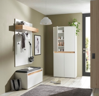 INOSIGN Garderoben-Set City/Giron, moderne Garderobe, viel Stauraum, ca. 40 Schuhe, (Set, 3-St), enthält Schuhschrank, Garderobenpaneel & Garderobenbank mit Sitzkissen