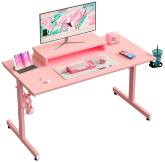 Bestier Gamingtisch 106cm Gaming Schreibtisch mit RGB-LED, 106cm Jugendschreibtisch (Gamer Tisch mit Tablett Ständer, Getränkehalter und Kopfhörerhaken, Tablett mit stander), Ergonomischer Computertisch fur Spielzimmer