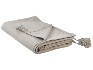 Tagesdecke LINDULA Baumwolle 200 x 220 cm Taupe Kein Muster