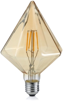 E27 Filament LED - 4 Watt, 140 Lumen, warmweiß, Ø11,5cm - nicht dimmbar, amber