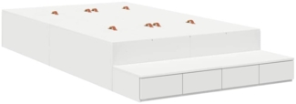 vidaXL Aufbewahrungsbettgestell mit Speicher Weiß 120 cm Holzwerkstoff 3335685