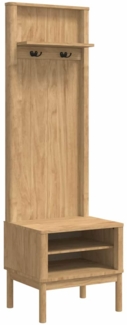 vidaXL Flurschrank FLORO Wachsbraun 50 x 40 x 158 cm Massivholz Kiefer 42011245