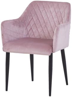 SIT&CHAIRS Armlehnstuhl Stahl Samt Dusty Rose