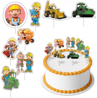 Festivalartikel Tortenstecker Bob der Baumeister Topper Set 8 Stk Geburstag Torten Deko Kuchen Junge