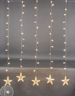TrendLine Lichtervorhang 132 LED Sterne Timer Weihnachtsbeleuchtung Lichternetz