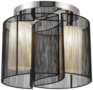 HOMCOM Deckenleuchte Deckenlampe vintage Deckenleuchte 2 flammig Deckenlicht Lampe, E27, 2 x E27-Fassung Schwarz Ø47,5 x 33H cm (Ohne Glühbirnen)