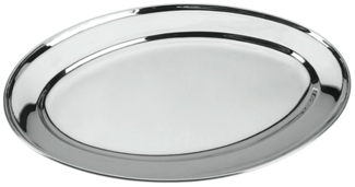 METALTEX Servierplatte 30 cm oval aus INOX / Edelstahlplatte / Platte