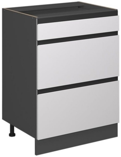 Vicco Unterschrank R-Line Weiß/Anthrazit 60cm J-Shape, mit Schubladen ohne Arbeitsplatte