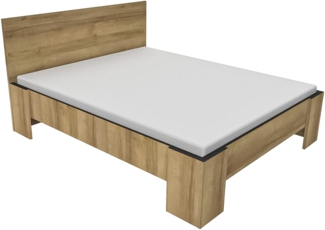 AX LIVING Bett 160x200 Fabriani Schlafzimmer Bett Eiche Riviera
