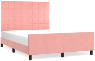 Bettgestell mit Kopfteil Samt Rosa 140x200 cm, Härtegrad: H2 [3125762]