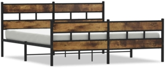 vidaXL Metallbett ohne Matratze Räuchereiche 180x200 cm 3308466