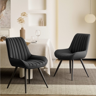 HawthyHome Esszimmerstuhl Stuhlset – 2er Set Polsterstühle, Moderner Küchenstuhl (2 St), mit Ergonomischer Rückenlehne und Metallbeinen