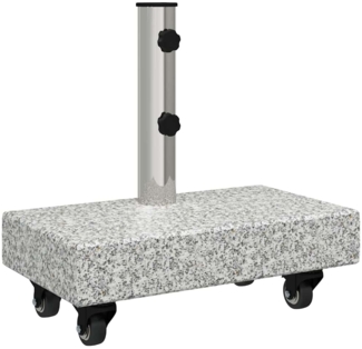 vidaXL Rollbarer Sonnenschirmständer, Rechteckig, Naturstein Grau, für Ø38/48mm Pfosten
