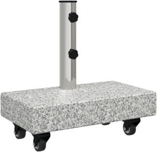 vidaXL Rollbarer Sonnenschirmständer für Ø38/48mm Pfosten Grau Granit 25 kg Rechteckig 42006585