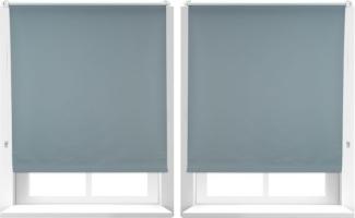 2 x Verdunkelungsrollo grau 110x160 cm 10023032