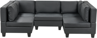 U-förmiges Modulsofa 5-Sitzer UNSTAD Kunstleder Schwarz