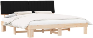 vidaXL Bettgestell mit gepolstertem Kopfteil Schwarz 200 x 200 cm 3398096