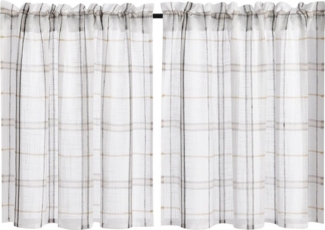 Joyswahl Scheibengardine, Stangendurchzug (2 St), transparent, Leinen Küchengardinen im Landhausstil Kurzstores