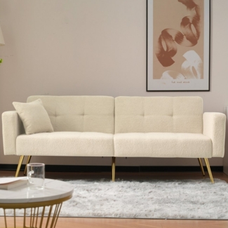 BlingBin Schlafsofa Big-Sofa Loungesofa Länge 175CM, 1 Teile, Schlafsofa mit Sherpa-Stoff und Schwammfüllung