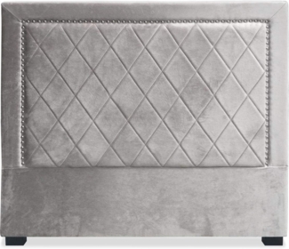 Meghan Kopfteil Bett 140cm mit Samtbezug Silber