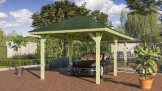 Karibu Pavillon Classic Bergen 2 mit Schindeln