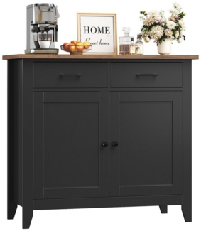 HOMECHO Buffet Sideboard Weiß Küchenschrank mit 2 Schubladen 2 Türen