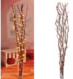 INDA-Exclusiv Lichtervorhang Lichterzweige / Dekozweige mit 80 LEDs braun