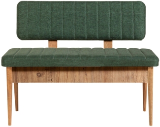 Dmora Bank Barthelemy, Mehrzweckbank, Gastplatz, Balkonbank mit mehreren Positionen, 110x40 h85 cm, Eiche und Grün