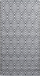 vidaXL Outdoor-Teppich ARAKIL Weiß und Schwarz 80x150 cm PP 310428