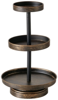 BOLTZE GRUPPE GmbH Dekoetagere Etagere Prego Metall Antikgold Schwarz 3-stöckig (1 St)