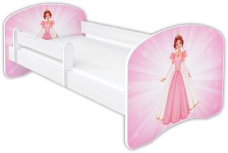 Clamaro 'Schlummerland 2021' Kinderbett 80x180 cm, Prinzessin 02, inkl. Lattenrost, Matratze und Rausfallschutz (ohne Schublade)