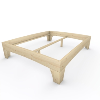 Holzbett (Fichte) "Rosi" 180 x 220 cm 48 cm ohne Kopfteil Massivholzbett Bett
