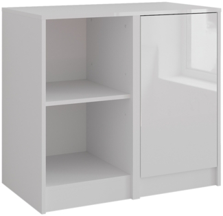 Kommode Sherry Weiß/Weiß Hochglanz 80.2 x 76 cm 2 Teile Vicco