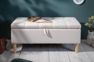 Elegante Truhenbank MODAN beige ca. 100cm Stauraum Sitzbank