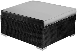 BRAST Poly-Rattan Gartenmöbel Lounge Set Hocker schwarz