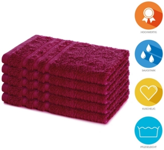 Lavea Gästehandtuch Elena-Frottierserie 30x50 cm, 100% Baumwolle (5er Set), 500 g/m² Frottier, weich & saugstark, pflegeleicht