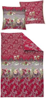 Irisette Mako-Satin Bettwäsche Set Glamour-K 8846 rot 135 x 200 cm + 1 Kissenbezug 80x80 cm