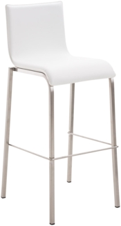 CLP Barhocker Avola Leder Flach E78 Edelstahlgestell,weiß