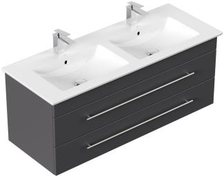 Badmöbel mit Villeroy & Boch Venticello Waschbecken 130 cm Doppel anthrazit : Anthrazit