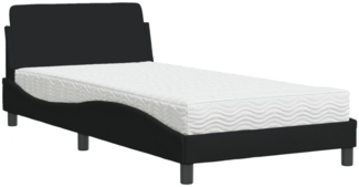 vidaXL Bett mit Matratze "Dover" Schwarz 100x200 cm Stoff 3208346