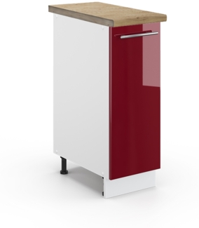 Apothekerschrank Fame-Line Bordeaux Hochglanz 30 cm , AP Eiche Vicco