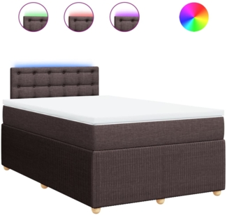 vidaXL Boxspringbett mit Matratze Dunkelbraun 120x190 cm Stoff 3289712